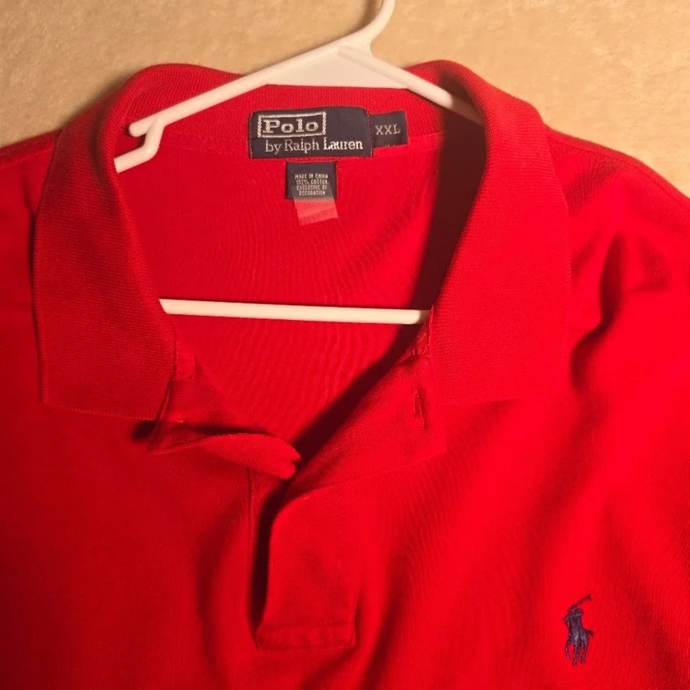 Polo Ralph Lauren Mens 2X Red Short Sleeve Pique Cotton Pony Logo Polo Shirt1072